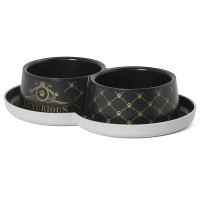Moderna Double Trendy Dinner Luxurious Рets МОДЕРНА ДАБЛ ТРЕНДИ ДИНЕР – двойная миска для кошек из пластика, защита от муравьев 350 мл Д-10см х 2
